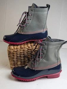 GH Bass & Co Harlekin Duck Stiefel blau grau Wmn Größe 6 wasserdicht Winter & Regen  - Bild 1 von 8