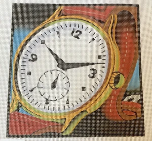 Needlepoint Hand Stitch Painted Canvas Wristwatch HP DO26-13 Multicolor 14ct New - Picture 1 of 4
