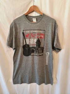 New Johnny Cash Folsom Prison T Shirt Size Large Mens Heather Gray - Picture 1 of 5