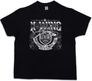 RED FIVE ALLIANCE Kids Boys T-Shirt Luke Darth Star X Skywalker Wars Wing Logo - Picture 1 of 1