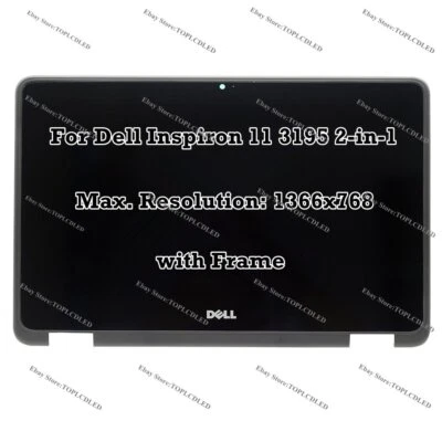 11.6" Dell Inspiron 11 3195 HD LCD Display Touch Screen Digitizer Assembly Frame - Image 1 of 4