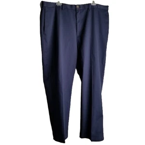 Haggar Dress Pants Relaxed Fit Work To Weekend Pro Trouser Navy Blue Size 44x30 - Picture 1 of 10