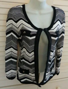 White House Black Market💗Nice Zig Zag Stripe Cardigan Sweater Jacket💗Sz S - Picture 1 of 8