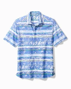 Tommy Bahama Men’s IslandZone Woven Knit Short Sleeve Shirt Multi Med NWT $128 - Picture 1 of 14