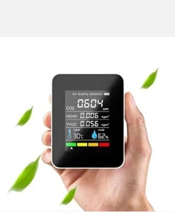 5 in 1 CO2 Meter Carbon Dioxide Detector Indoor Air Quality Monitor BT APP Temp - Picture 1 of 6