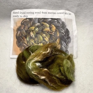 Merino Wool Roving Blend with Tencel Hand Dyed Superfine Combed Top Felting - Picture 1 of 6