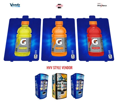 Dixie Narco HVV 12 oz "Gatorade" Variety Pack Vending Machine Vend Label