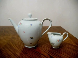Vintage MITTERTEICH Bavaria Floral Pattern Tea/Coffee Pot & Creamer Set - Picture 1 of 8