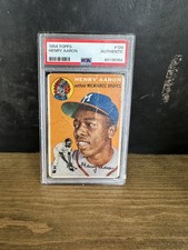 1954 Topps Baseball #128 Henry Hank Aaron Rookie Card RC Graded PSA Authentic