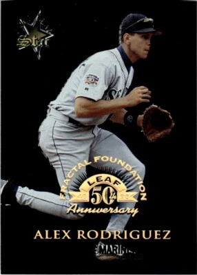 1998 Leaf Fractal Foundations GOLD STAR Alex Rodriguez 4469/3999 Seattle - Image 1 of 2