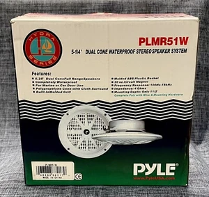 Pyle PLMR51W 5-1/4” Dual Cone Waterproof Stereo Speaker System White Pair - Picture 1 of 3