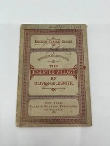 Clark & Maynard School Classics 1888, The Deserted Village, Oliver Goldsmith - Picture 1 of 5