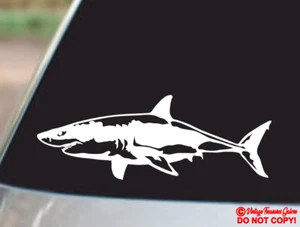 GREAT WHITE SHARK Vinyl Decal Sticker Car Truck Rear Window Wall Bumper Jaws Jdm - Picture 1 of 2