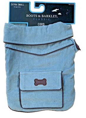 NUEVO CON ETIQUETAS BOTAS Y BARKLEY Chaqueta Pana Gris Talla XS (2-6 libras) Perro Foto 1 de 3