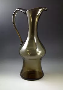 BROCCA MID CENTURY EMPOLI ITALIA VETRO FUMÈ XL 14" - Foto 1 di 5