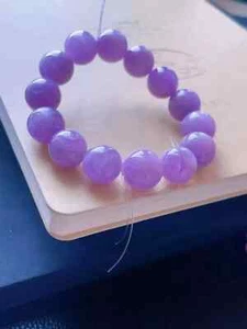15 mm Natural Purple Kunzite Crystal Round Bead Woman Stretch Bracelet AAAAA - Picture 1 of 5