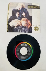 HEART ALONE 7" VINYL 45 RPM Tested Plays Great Classic Rock 1986 Capitol Records - Picture 1 of 8