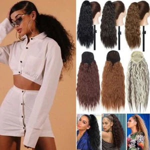 Mega Natural AS Human Clip in Ponytail Hair Extensions Extention Straight Thick - Picture 1 of 27