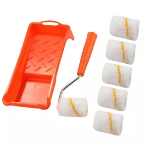 Paint Roller, 2 Inch Small Fine Finish Paint Roller Kit with Tray - Mini Roll... - Picture 1 of 5