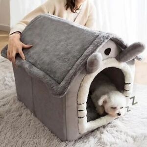 Plus Velvet Warm House Winter Closed Cat Bed Puppy Nest Pet Bed Cat Kennel