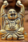 Lovely Decorative Brass Laughing Buddha Statue Home Office Feng Shui Wealth Art