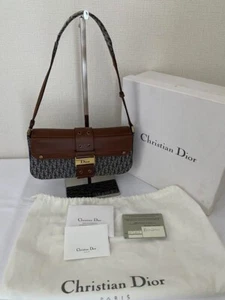 Christian Dior Vintage Street Chic Schultertasche Trotter Monogram Braun Navy - Bild 1 von 14