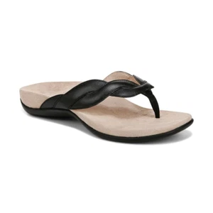 Vionic Bella Braid Black Nappa Leather Sandal Women's sizes 5-11/NEW!!! - Picture 1 of 4