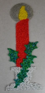 Vintage 1970s Melted Plastic Popcorn Wall Decoration Christmas Candle 22.5" Tall - Picture 1 of 2