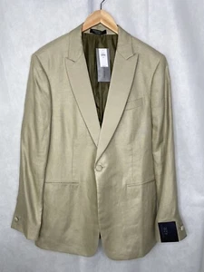 NWT Banana Republic Men’s Irish Linen Blazer Tan Tailored Slim Fit Size 42R - Picture 1 of 14