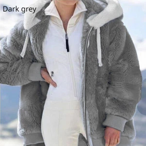 Ladies Fleece Hoodie Coat Jacket Overcoat Outdoor Winter Warm Thermal S-5XL Chic - Picture 1 of 22