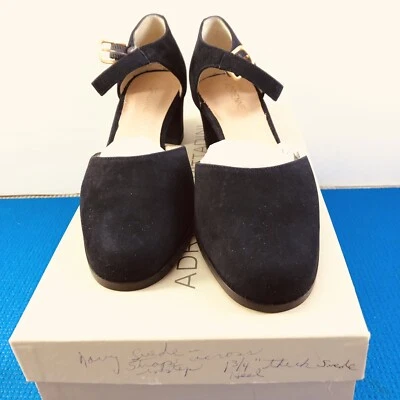 Zapatos de vestir Adrienne Vittadini ECHO azul marino gamuza tacón con tiras talla 5 B Foto 1 de 4