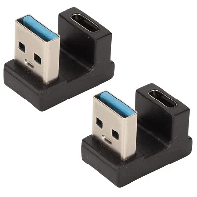 2pcs USB 3.0 A Male to 3.1 C Female U Shape Angle Data Adapter Charger Connector - Image 1 of 4