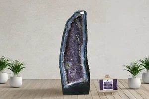 27.4LB Large Natural Amethyst Geode Cathedral Crystal Cluster Specimen Healing - Picture 1 of 16
