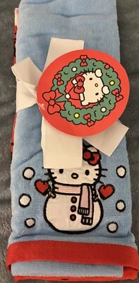 Toallas de mano Hello Kitty by Sanrio muñeco de nieve de Navidad 2 rojas y azules bebé nuevas ⛄️ Foto 1 de 4