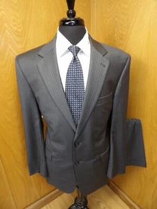 Jos A Bank Signature Mens Suit 42r 36 X 29.5 Gray Pinstripe 100% Wool L#55 - Picture 1 of 9
