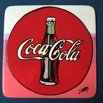 STEVE KAUFMAN "ALL" original Coca Cola painting drawing SIGNED COA Plate - Image 1 of 4