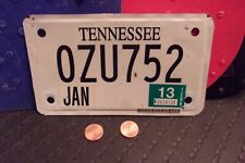 EXPIRED TENNESSEE MOTORCYCLE LICENSE PLATE with 2013 STICKER...... (0ZU752)