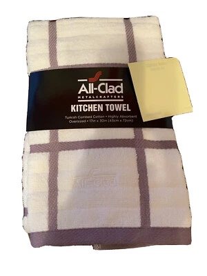 Полностью одетое кухонное полотенце одна клетка орхидея фиолетовый и белый хлопок размер 17 «x 30» новый ярлык - Изображение 1 из 4