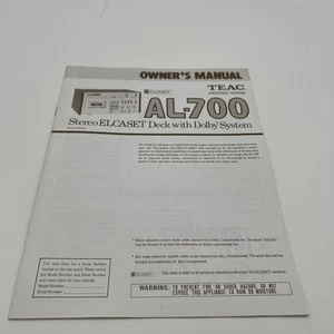 ⭐️Teac AL-700 Original Manual Mint ⭐️ - Picture 1 of 8