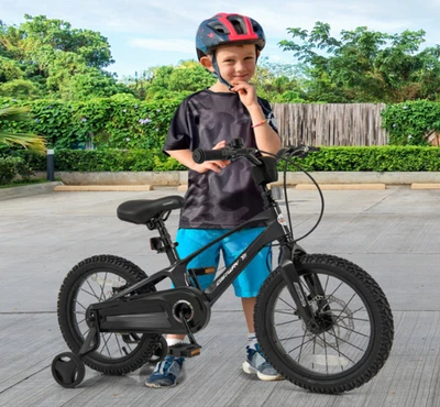 Bicicleta ligera para niños de 16 pulgadas con 2 ruedas de entrenamiento extraíbles para edades de 4-7 Foto 1 de 4