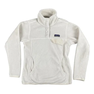Patagonia Pullover Polar Mujer XS Blanco Polartec Thermal Pro Chaqueta a Presión - Imagen 1 de 10
