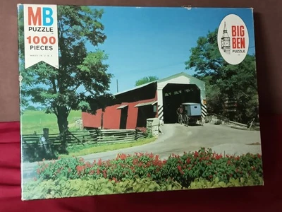 Головоломка Milton Bradley Big Ben 1000 штук винтаж 1975 M ЗАПЕЧАТАННАЯ В ЗАВОДСКОЙ УПАКОВКЕ ушедшие дни - Изображение 1 из 4