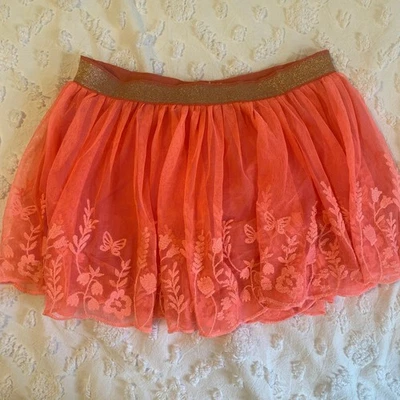 Mini Boden Girls Sz 6-7 Skirt Tulle Floral Butterflies Pink Girly Princess Fairy - Image 1 of 4