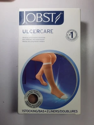 Jobst UlcerCare Compresión Rodilla Medias Soporte Sistema de 2 Piezas con Cremallera 40 mmHg Foto 1 de 4