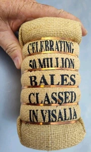 RARA BALLE DI COTONE CLASSE VISALIA CA 50 MILIONI BALLE CLASSIFICATE VERA BALLA DI COTONE - Foto 1 di 4