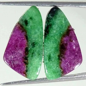 16.70Cts Natural Ruby in Zoisite Pear Pair Cabochon Loose Gemstone - Picture 1 of 5