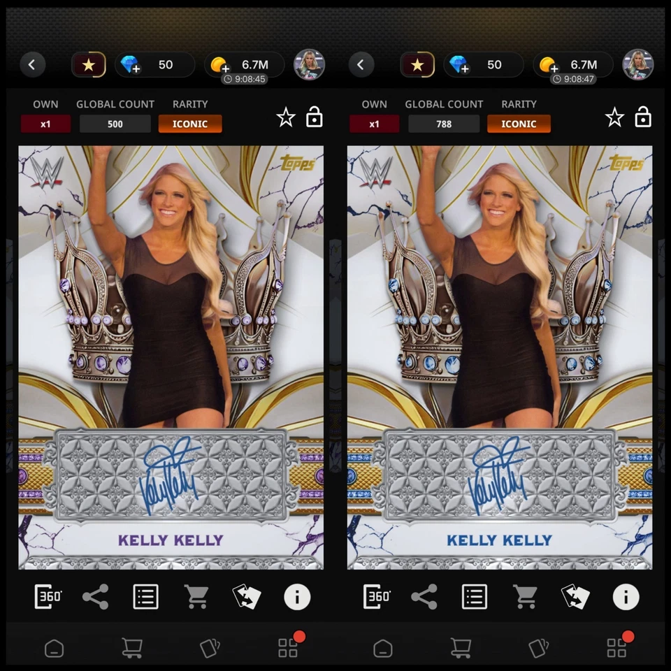 Topps WWE SLAM *DIGITAL* - Reverence Iconics - Kelly Kelly 500CC & 788CC - Image 1 of 1