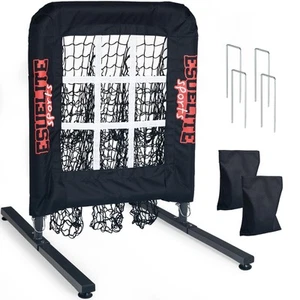 Heavy-Duty 9 Hole Pitching Net with Strike Zone, Baseball/Softball Pitching T... - Picture 1 of 6