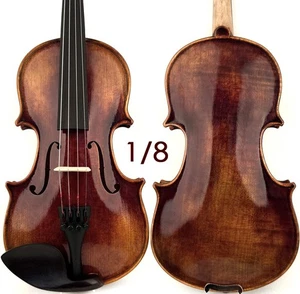 T21+ Master Antique/Old Strad Style Violin 1/8 Choice European Wood Sweet Sound - Bild 1 von 10