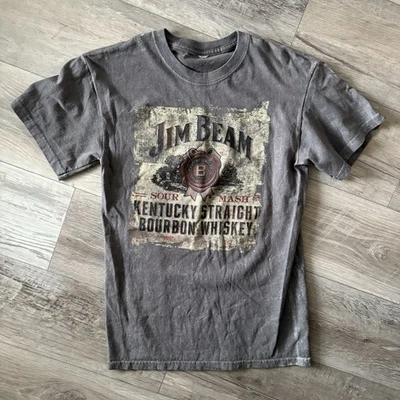 Camiseta gráfica vintage Jim Beam para hombre gris algodón pesado sin talla-ver fotos Foto 1 de 4